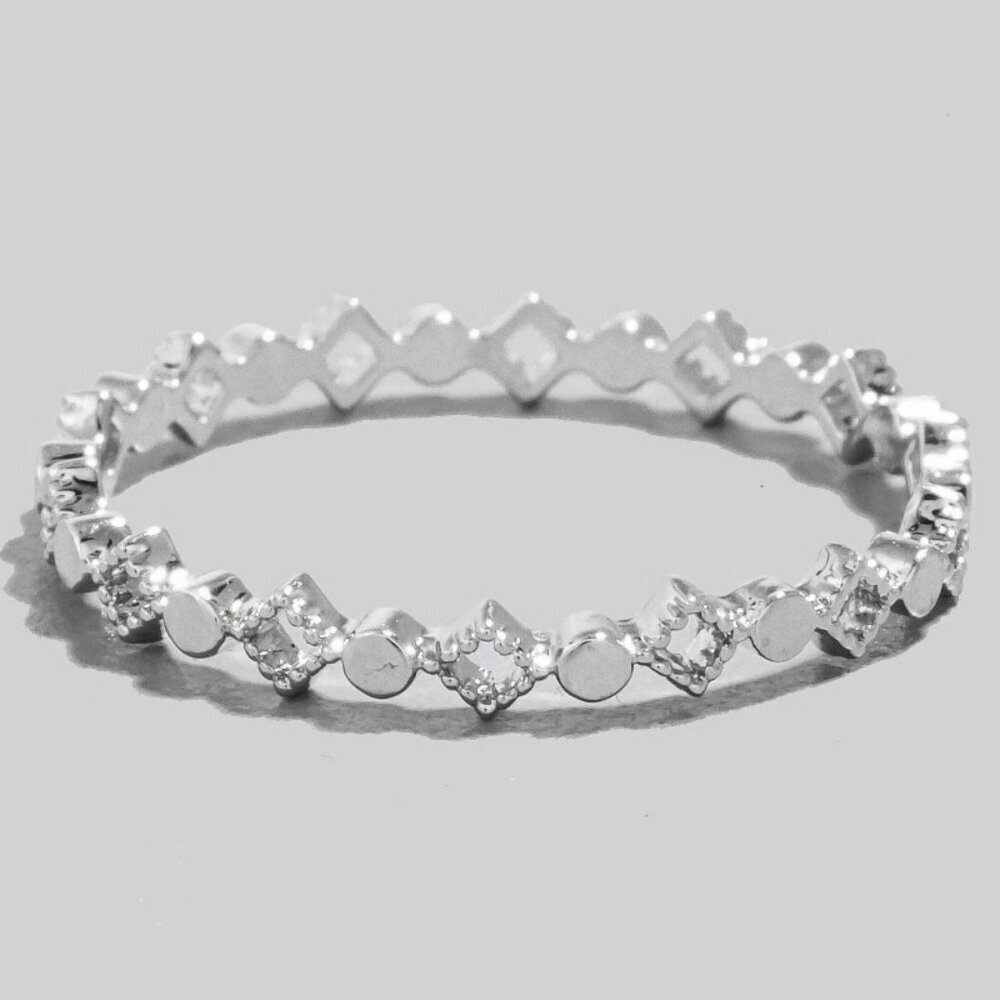 1 LEFT!! WHITE GOLD DIPPED GEOMETRIC BAND RING